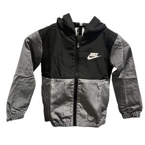 Nike Black and Gray Colorblocked Hooded Jacket